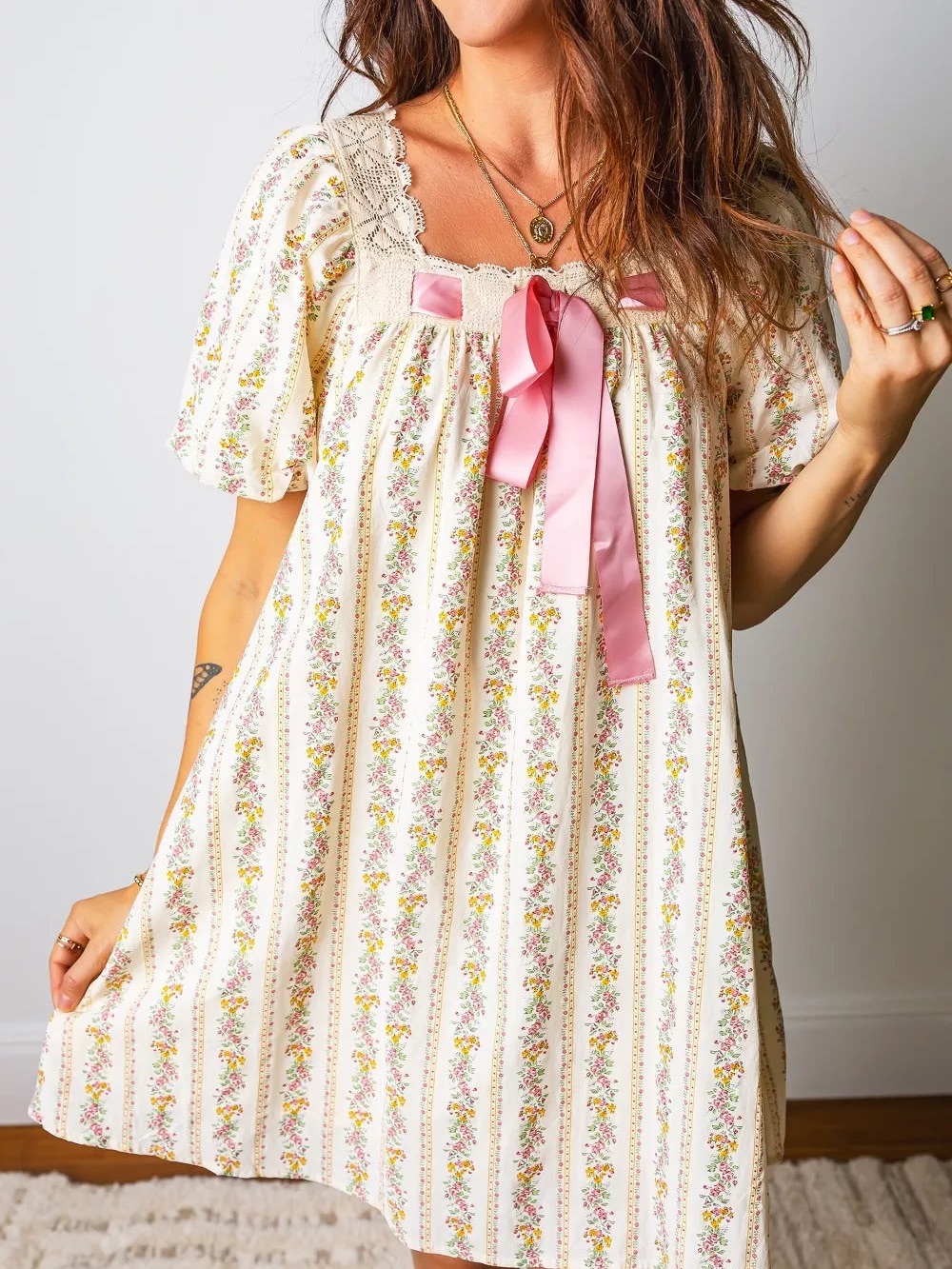 Bibi Greta Floral Babydoll Dress
